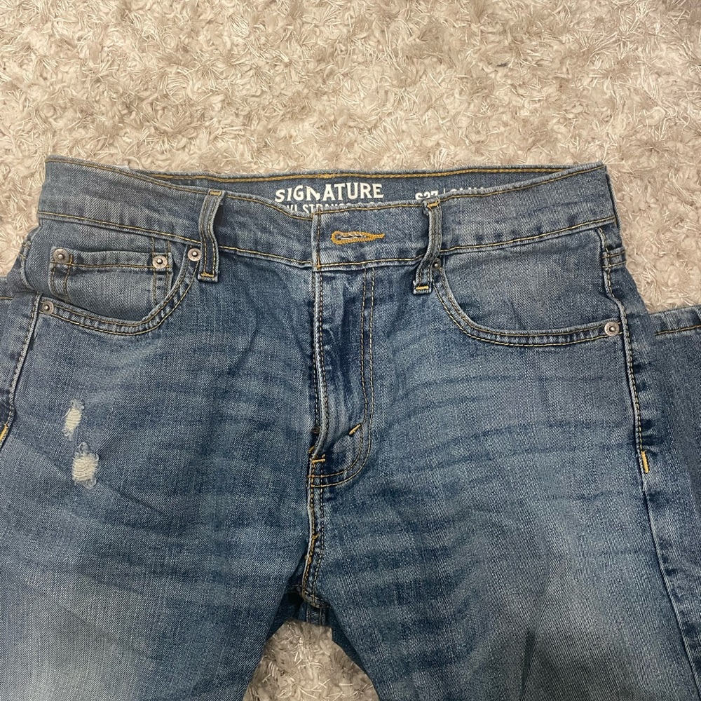 Signature by Levi Strauss Men's Blue Slim Straight Jeans 30x32